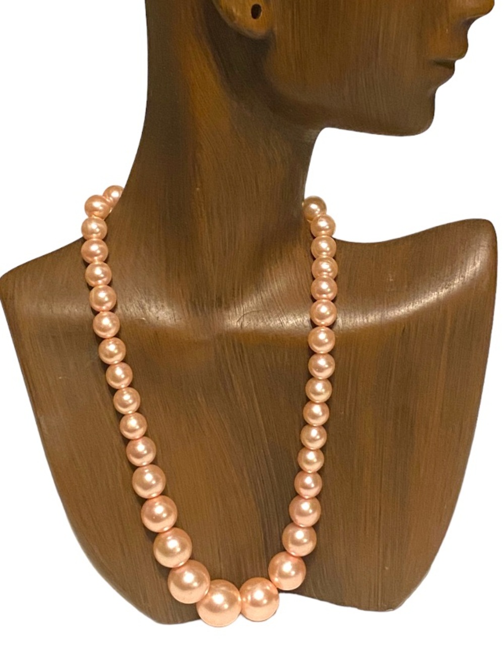 Vintage Classy Pink Pearl Necklace Graduating Bead Made in Japan